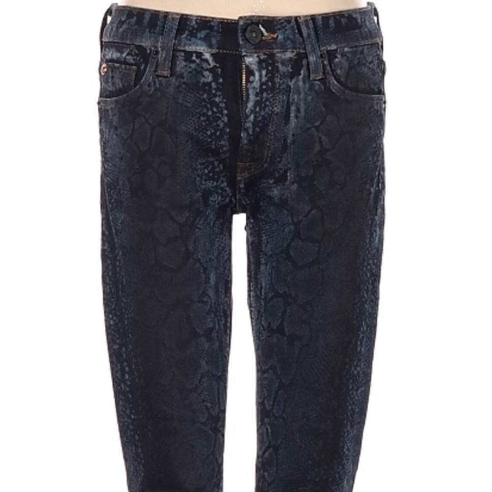 Hudson Navy Blue Python Snake Print Nico Super Sk… - image 3